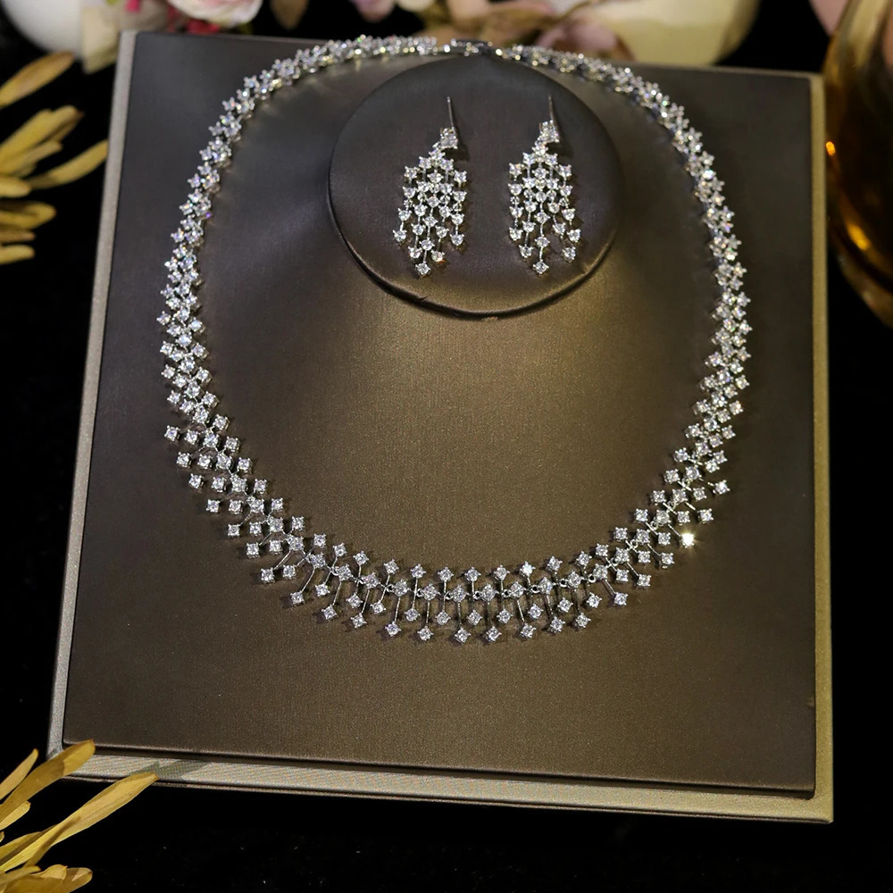ASNORA Fashion CZ Bride Indian Jewelry Set for Women Water Drop Wedding Choker Necklace Girlfriend birthday Gifts X0520 250409