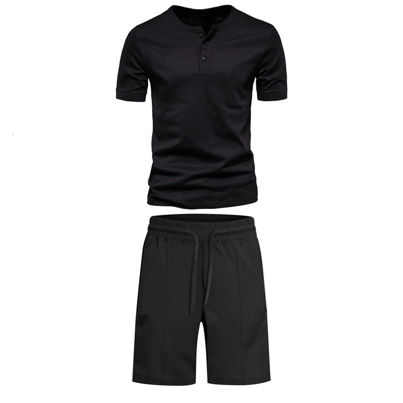2025 Summer Mens Set Short Sleeve Shorts Loose Sport Versatile Casual Short Sleeve Set Mens Wear