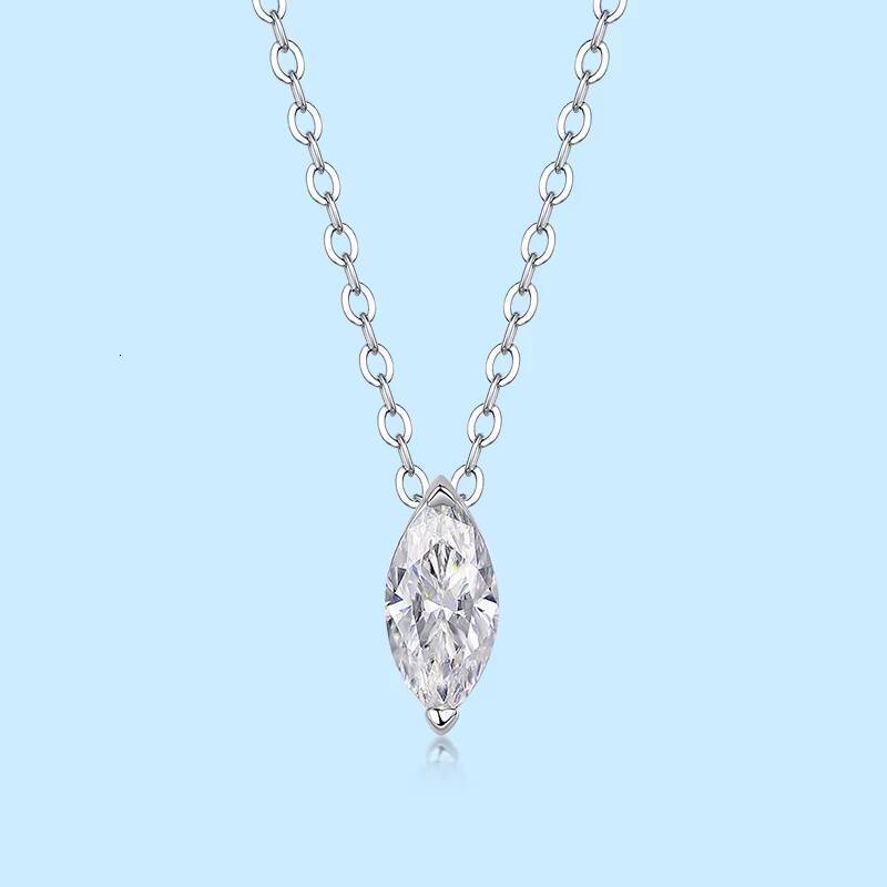 Fashion Design Marquise Cut Moissanite Pendant Necklace VVS White Moissanite S925 Silver Elegant Women Necklace