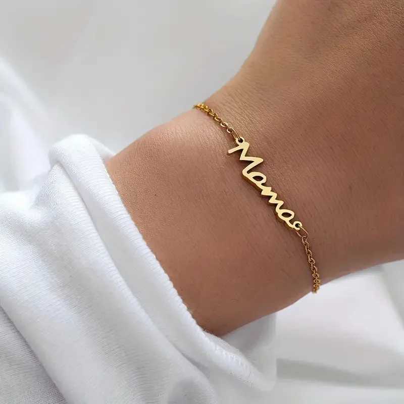 Stainless Steel Bracelets Letter Mama Pendant Chains Fashion Charms Bracelet For Women Jewelry Party Lover Mum Mothers GiftsT251110