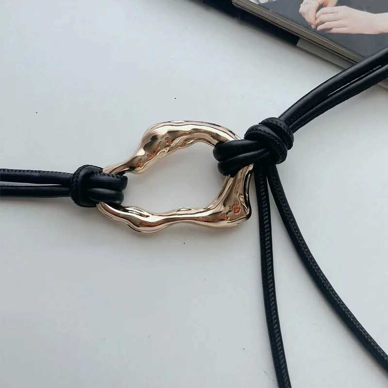 Fem waist chain thin belt simple decorative tie with dress long waist knot vintage dress striped waistband knot X250410