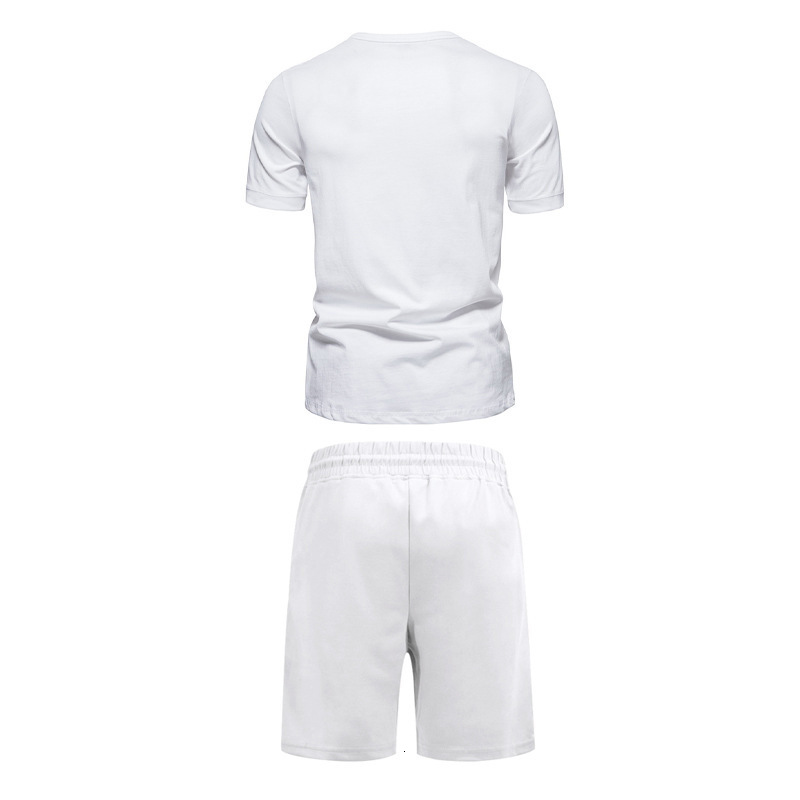 2025 Summer Mens Set Short Sleeve Shorts Loose Sport Versatile Casual Short Sleeve Set Mens Wear