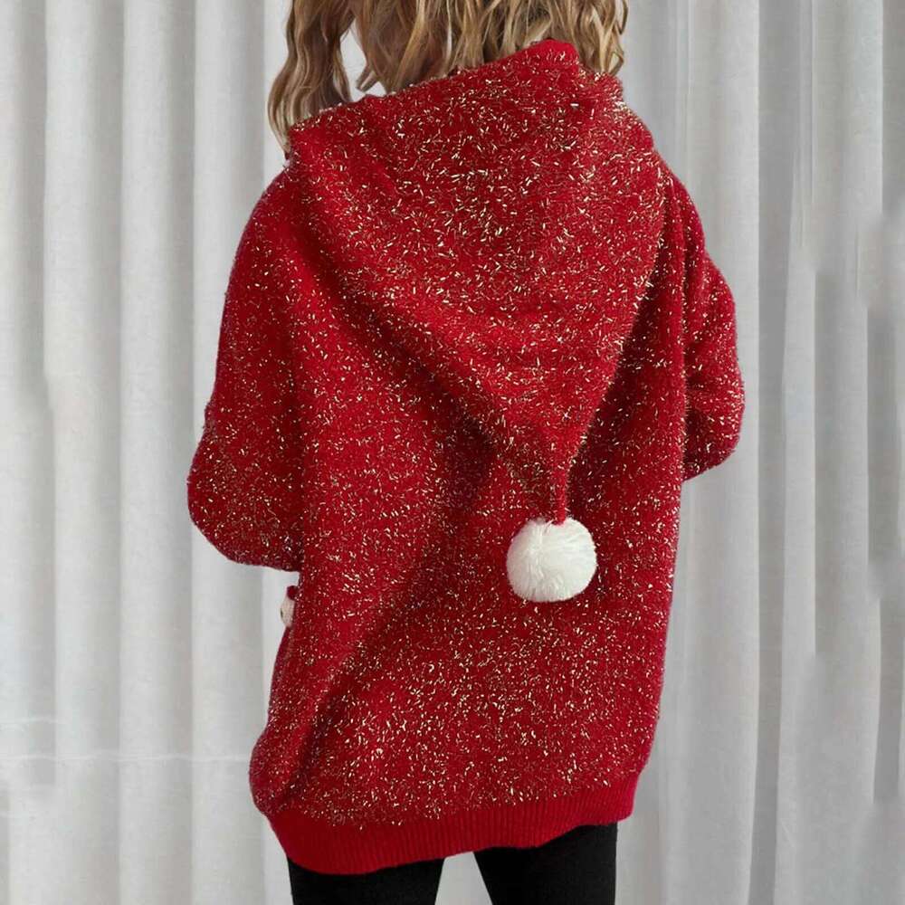 Women Retro Christmas Tree Hooded Sweater Autumn And Winter New Loose Women's Shirts Fashion Elegant Long Sleeve Top Designer Sweater Women
