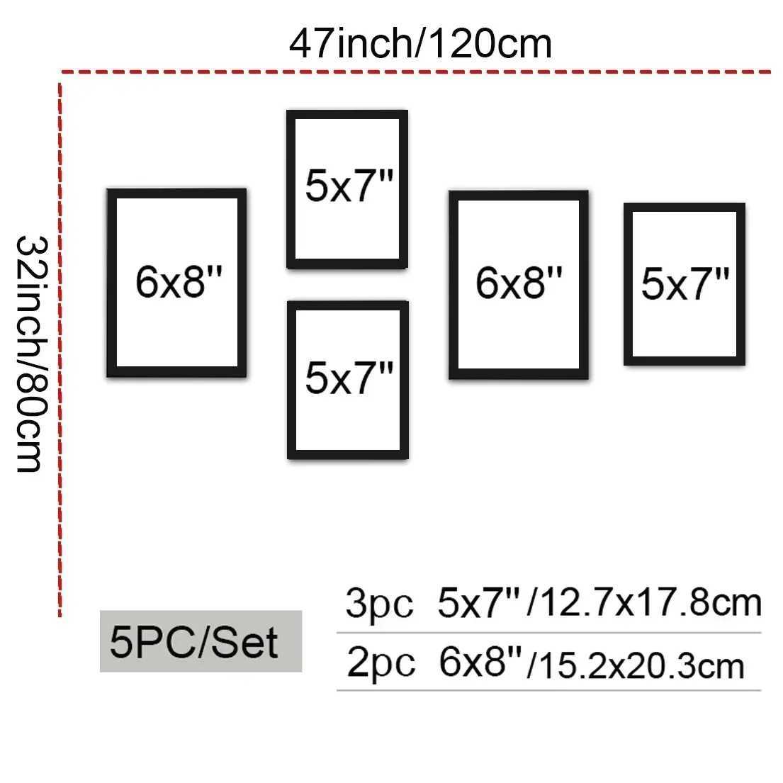 A4 13x18cm 6x8 Black Photo With Nordic Canvas Painting Beach Sea Palm Leaf Boat Horse Picture Poster Frame L251110 H260306