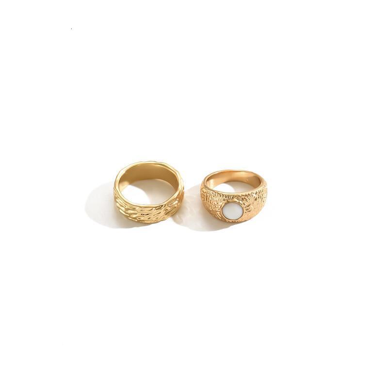 Shining Fingertips 14K gold resplendent ring set, blooming luxurious charm TY