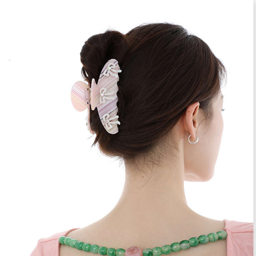 Summer New Bowknot Acetate Claw for Women, Niche Style, Sweet and Cute Back of Head Shark Clip Hair Accessory