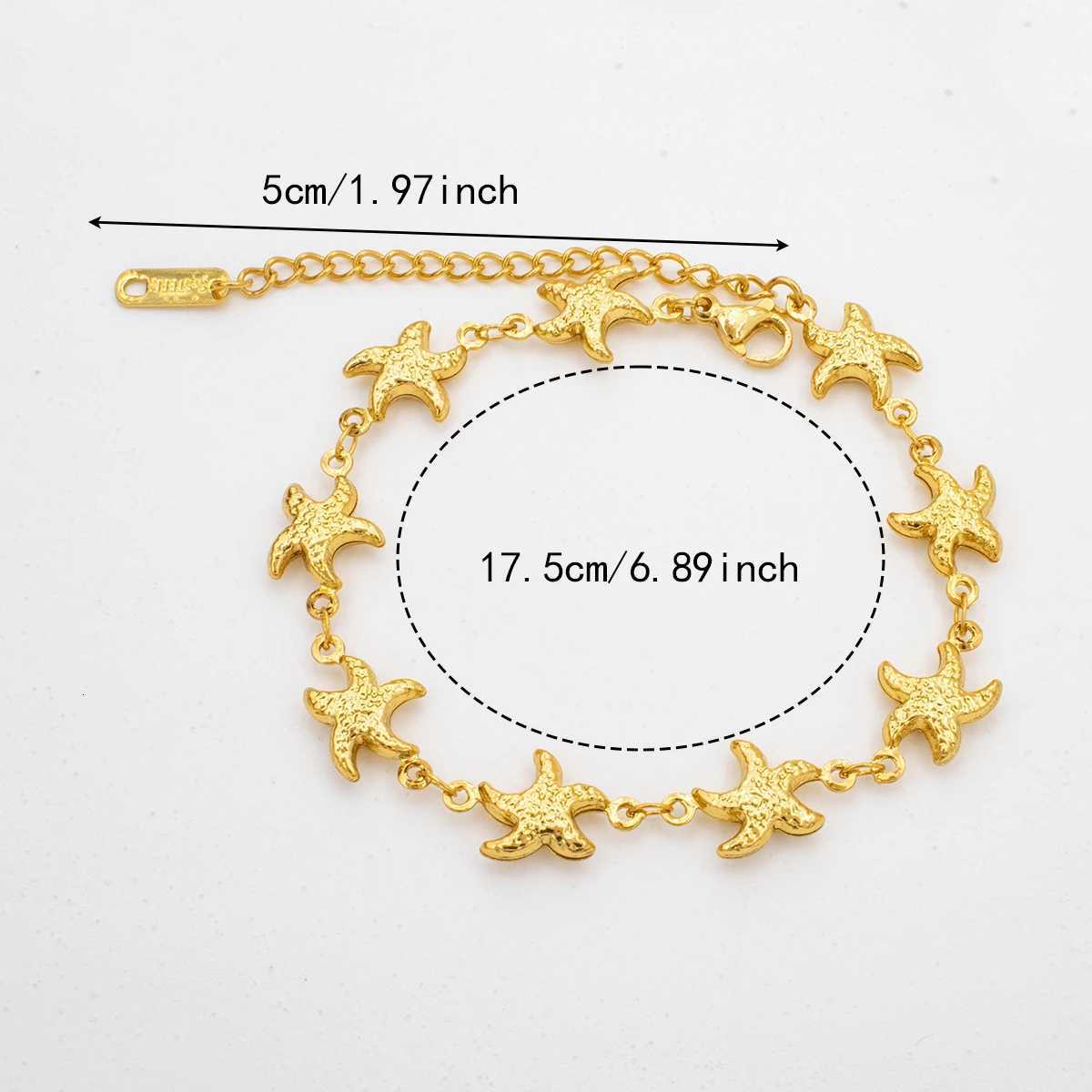 New Luxury Gold Color Starfish Bracelet - Stainless Steel Jewelry for Women Hypoallergenic Gift Party Bangles AccessoriesT251110