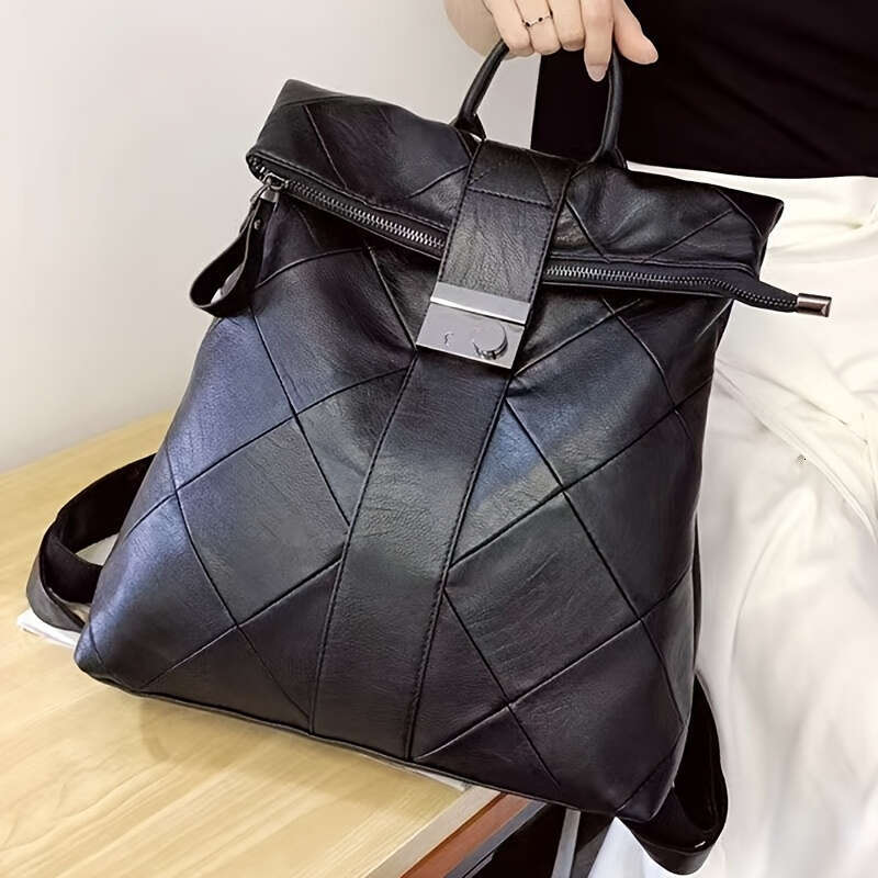 Women S Backpack Large Capacity Anti Theft Handbag Zipper Closure Adjustable Shoulder Strap Lightweight Genuine Leather Bag For Business Travel