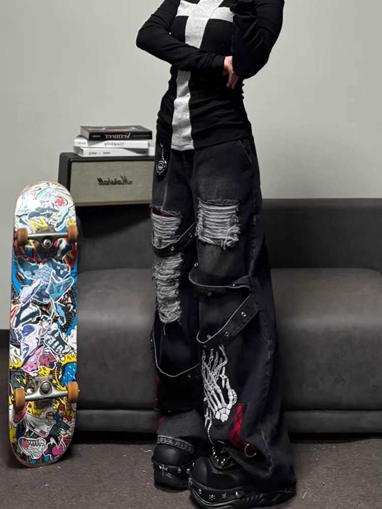 Y2K New Korean Version College Style Oversized Jeans Women Harajuku Casual Loose Sweet Straight Jeans Fashion Trend Joker Jeans C251110