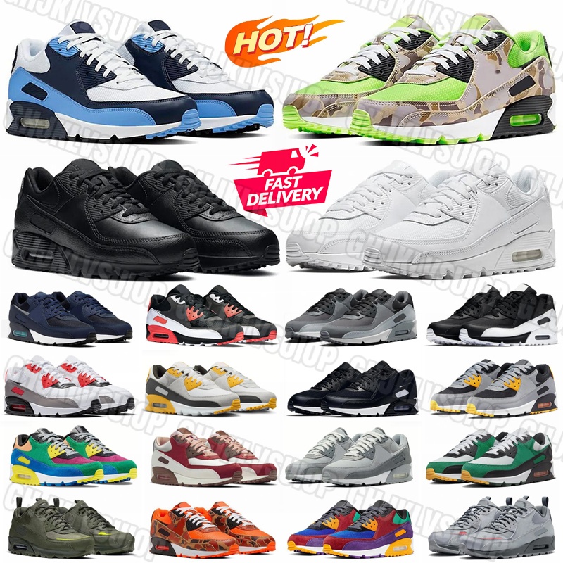 Designer 90 Mens trainers 90s Womens Running Shoes Triple Black White Camouflage green Mesh leather rubber Classic Outdoors Sports Sneakers chaussures 36-45