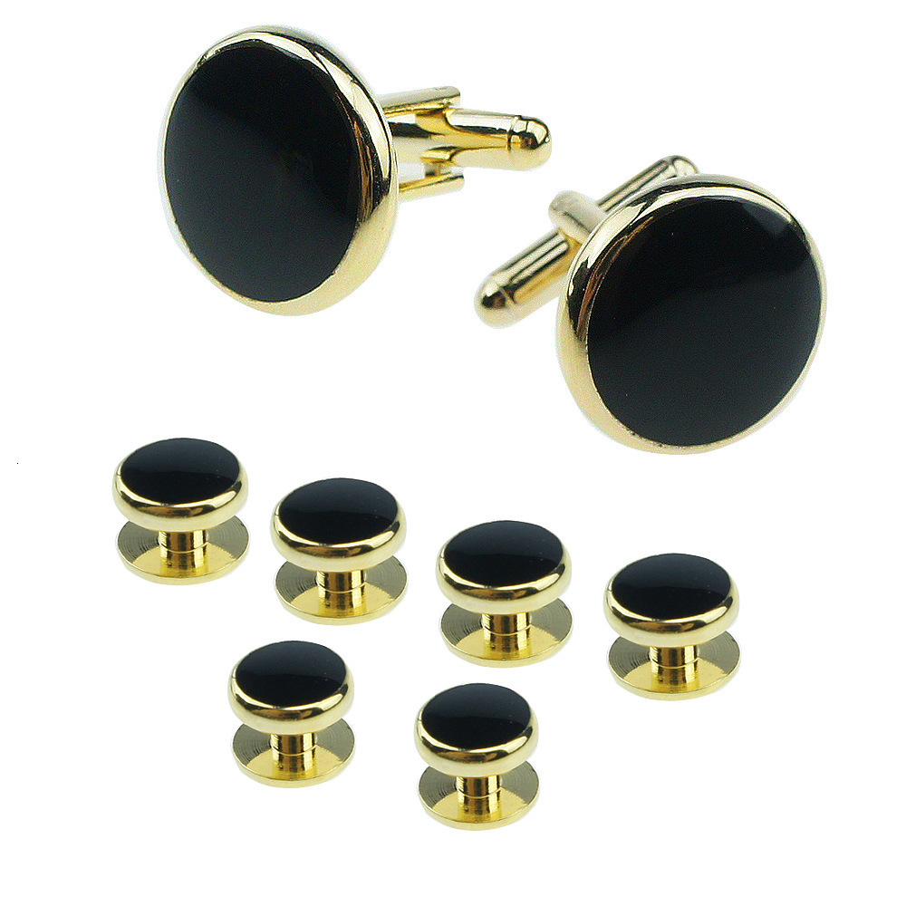 Men cufflinks and Tuxedo Studs Set for birthday wedding party Christmas Cuff links set with gift box 241125