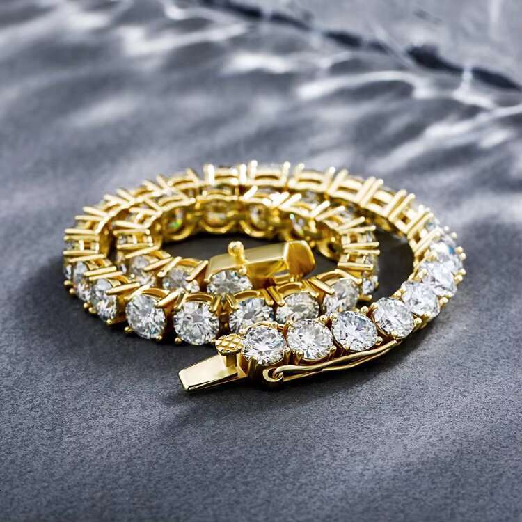 Best Selling 925 Sterling Silver 5mm Iced Out HipHop Jewelry VVS Moissanite Tennis Chain Bracelet Necklaces