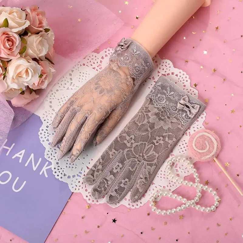 Fashionable and Elegant Summer Thin Lace Womens Gloves Soft and Comfortable Touch Screen Outdoor Driving and Cycling Gloves L251110