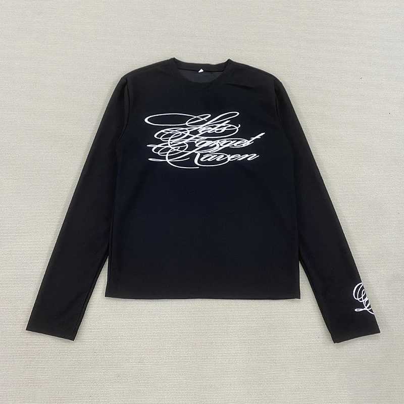 Fashion American Dark Retro Y2K Printed Long Sleeved T-Shirt High Street Gothic Trendy Outfit Top for Casual Wear Y251110