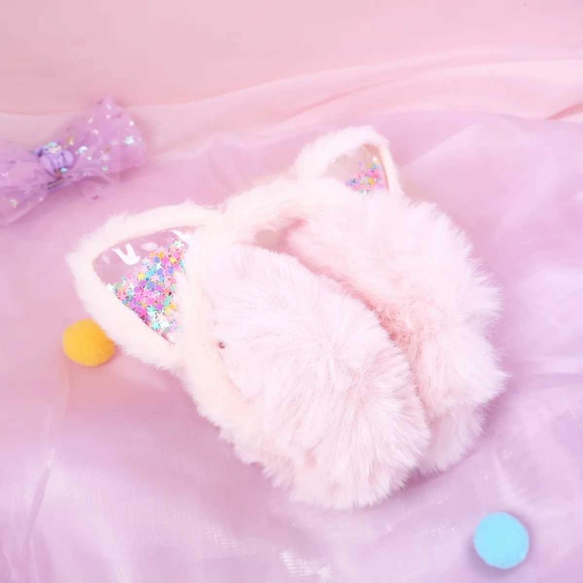 Kids Cat Ear Fuzzy Ear Muffs Winter Cozy Warm Earmuffs for Girls Cold Weather Ear Warmer Cute Childrens Winter Ear Accessory W251110