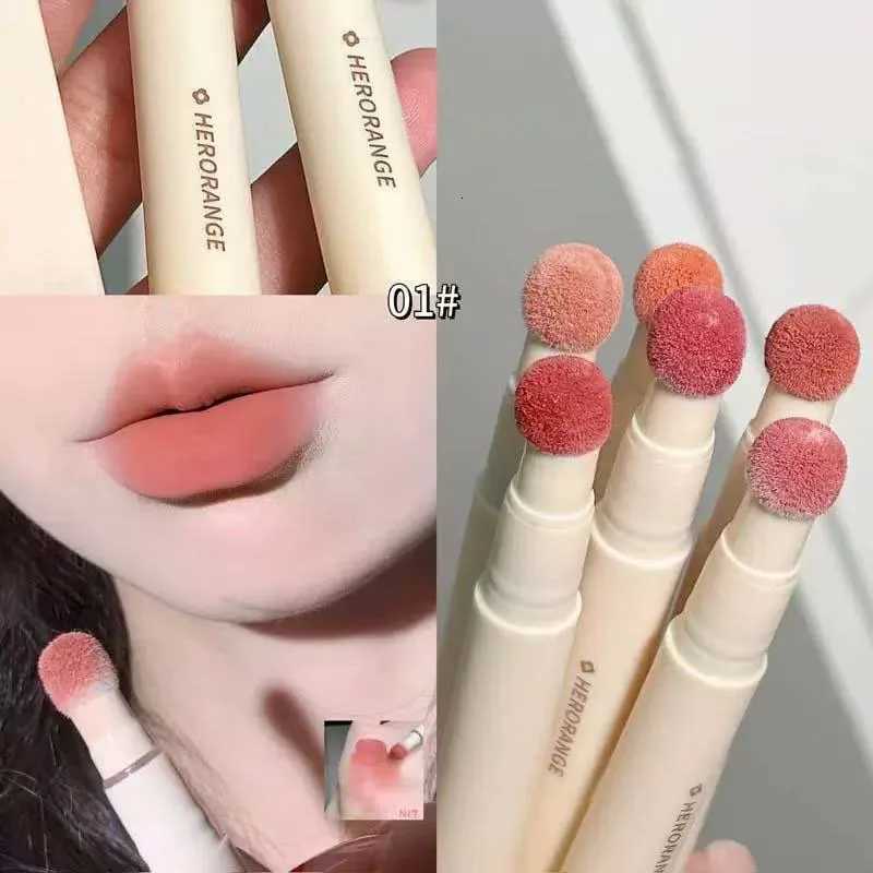 Fluffy Velvet Soft Lip Glaze Liquid Lipstick Cream Nude Matte Rose Red Pigment Waterproof Long Lasting Dye Cheek Lip Tint PasteT251110