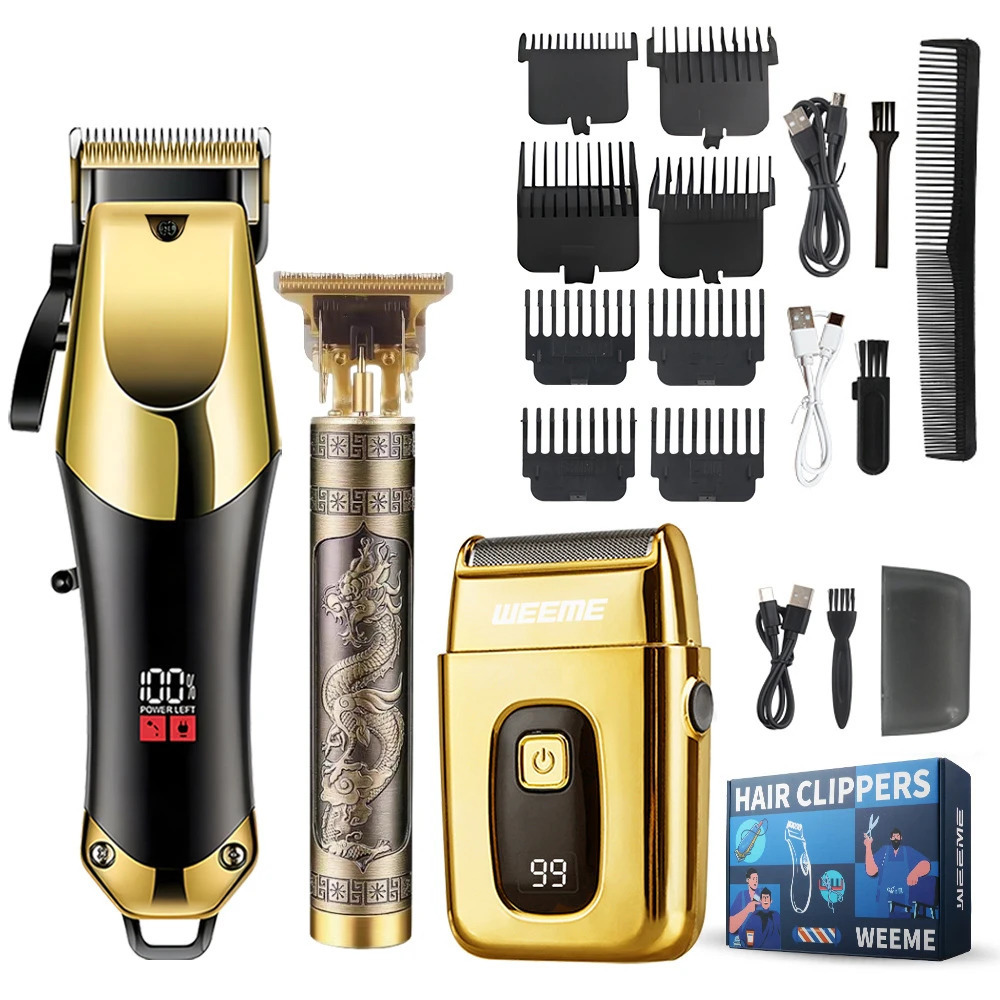 USB charging for mens hair 3-piece oil head and electric trimmer suitable for home use shaving and hairdressing salon boyfriend gift 250407