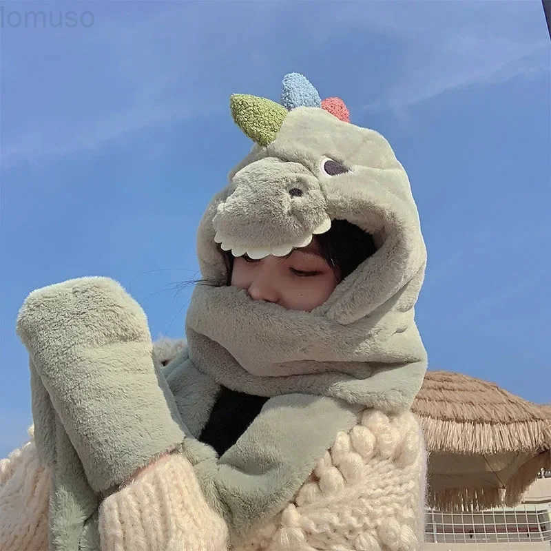 Sanrio Cinnamoroll My melody winter warm three-piece hat and scarf one-piece student cartoon cute Kuromi adult velvet hat holiday gift H251110