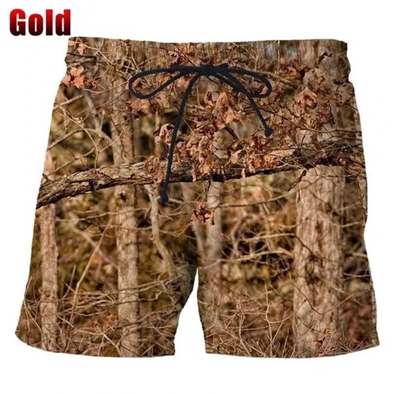 Summer New 3D Camouflage Printed Mens Shorts Fun Fashionable Casual Personalized Cool Natural Scene Beach Shorts Swimming Trunk LineW250410