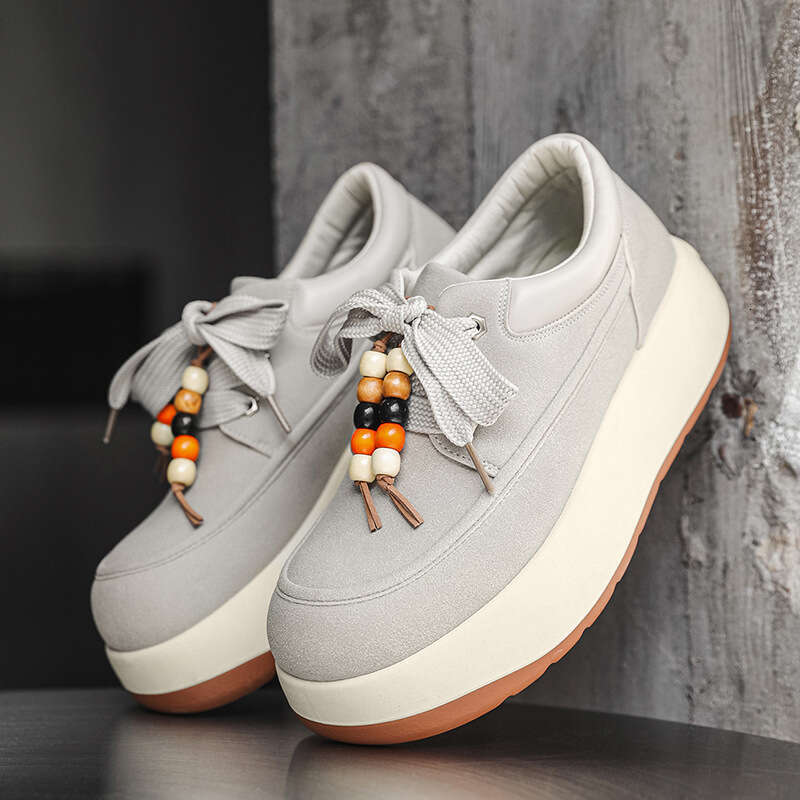 Celebrity Style Gray Kangaroo Fashion Casual Shoes Men Thick Sole Sneakers Versatile Work Boots Trendy Z216