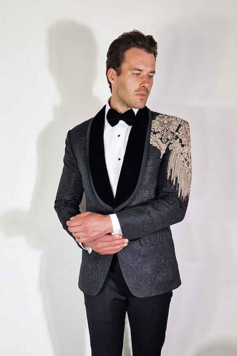 Fashion Wedding Men's Suit Jacquard Men Suit Party Suit 2-PCS New Tailor-Made Groom Groomsman Formal Occasions Size Customized M251609
