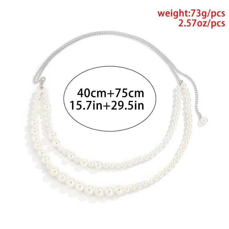 Sexy Geely pearl waist chain suitable for warm double-layer pearl chains streetwear summer fashion body jewelry X250410