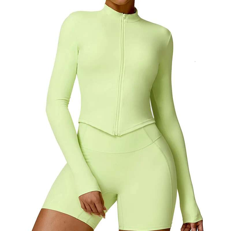 Women's Exercise Shirt Yoga Long Sleeve Top Zipper Jacket Gym Push Up Workout Tops Running Cycg Sportswear