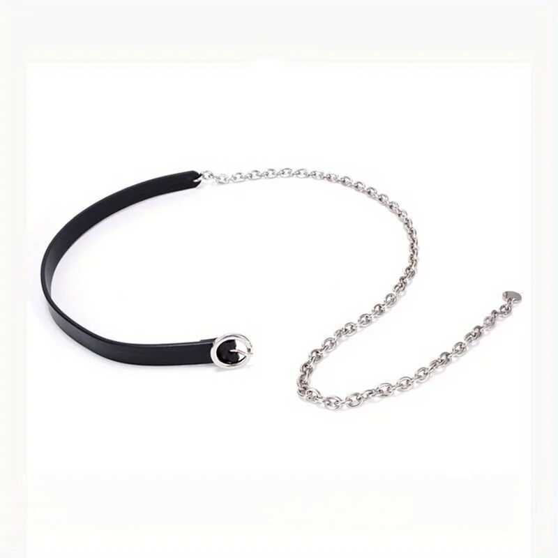 Thin strip Wen metal black waist chain fashionable shirt decoration set with cross dressing shirt chain GM103 X250410