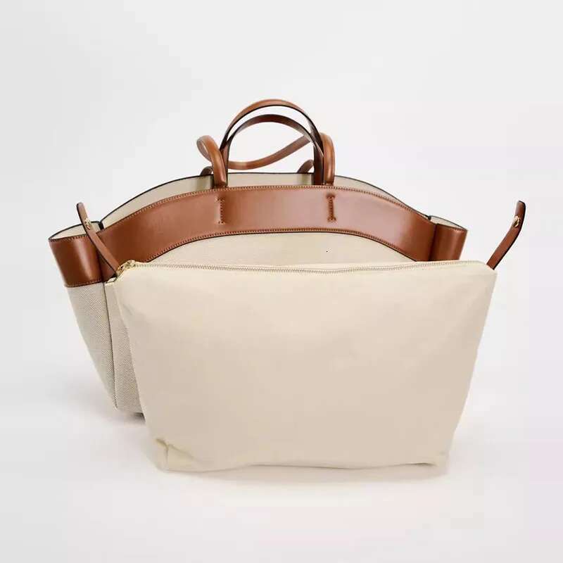 England Style Canvas Tote Bags For Women Designer Handbag And Purse 2024 New In Large Capacity With Inner Pocket Shoulder