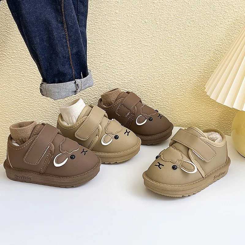 Fashion Girl Shoes New Cute Cartoon Versatile Kid Sneakers Winter Warm Trendy Boy Shoe with Fleece Simple Daily Ankle BootsT251110