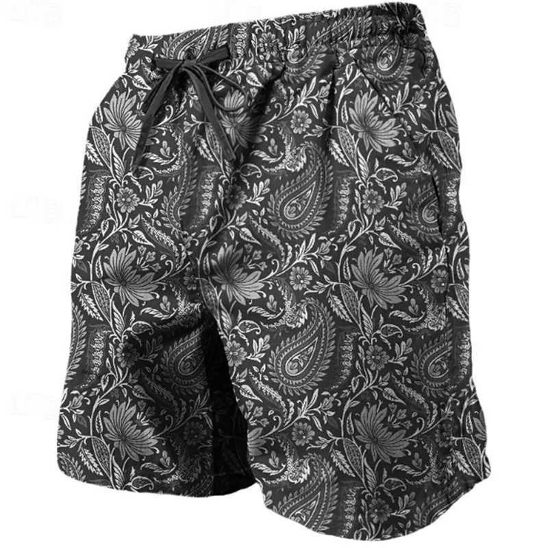 Trend Paisley Graphic Mens Beach Shorts Summer Cool 3D Printed Swimming Shorts Casual Street Clothing Oversized Shorts X250410