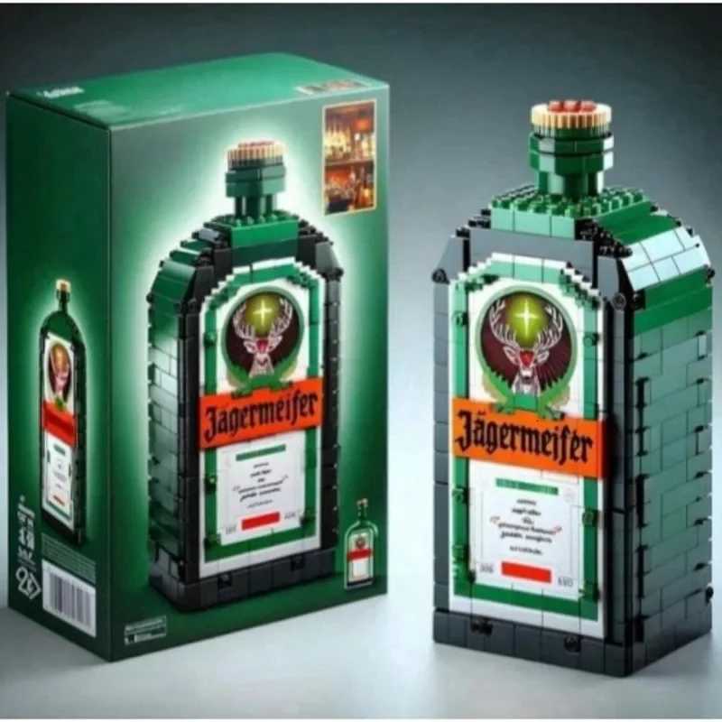 Building Block Whiskey Bottle Simulation Wine Bottle Assemble Building Blocks Creative Building BlockOrnaments Home Decor X251110