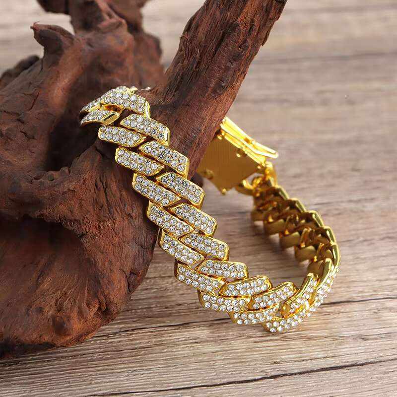 Trend Wholesale 12MM and 18,20,22,24 Inch Miami Cuban Necklace Iced Gold Plated Fashion Jewelry Body Chain Hip Hop Accessories