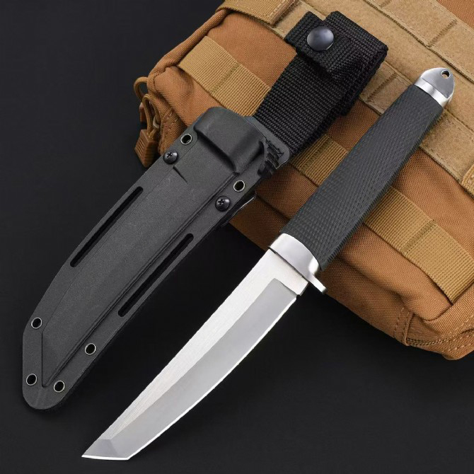 Top Quality 13PBN Survival Tactical Knife CPM-3V Satin Tanto Blade Full Tang Rubber Handle Outdoor Straight Knives with Kydex
