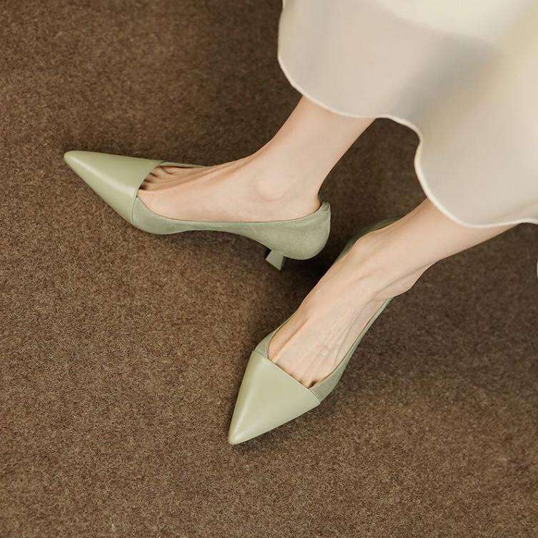 Kitten heels Mary Jane dress shoes for women 2025 Fall pointed closed toe Designer Shoe High Heel pumps