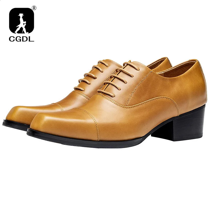 Mens High Heel Business Leather Shoes Mens Square Toe Dress Office Flats Men Fashion Wedding Party Oxfords EUR Size 37-44 251106