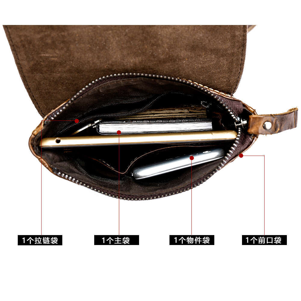 Bestselling Top Layer Cowhide Crocodile Pattern Flap Business Shoulder Crossbody Men S Light Luxury Leather Bag High Quality
