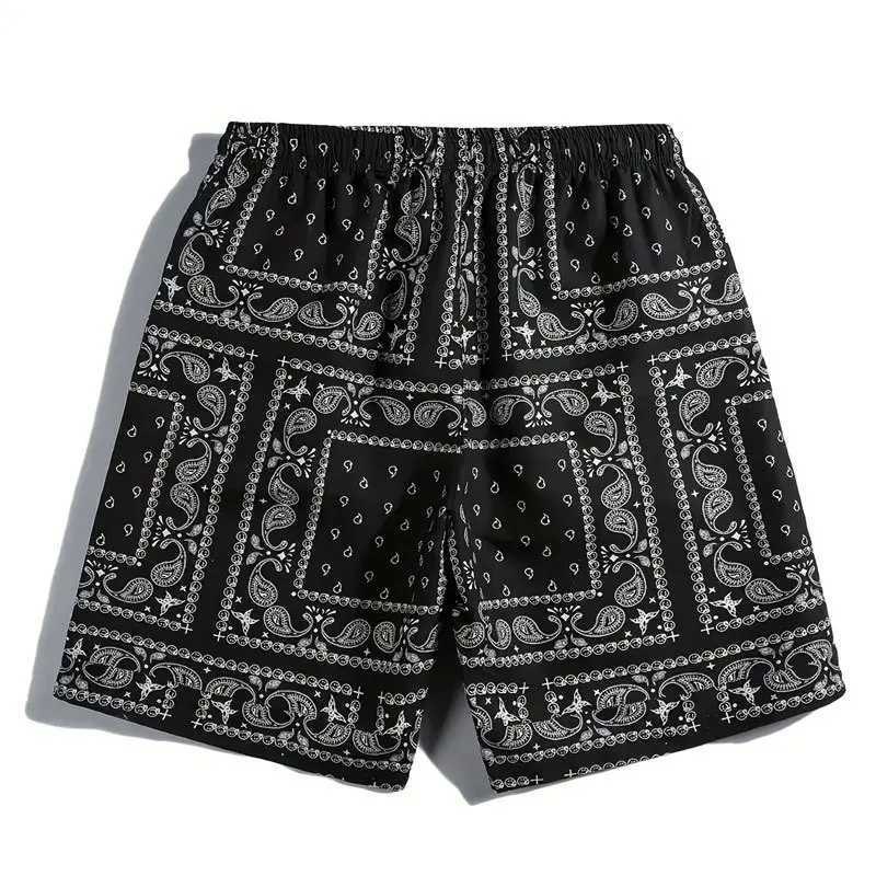 Summer new mens trend multi colored cashmere flower casual sports shorts fashionable beach pants X250410