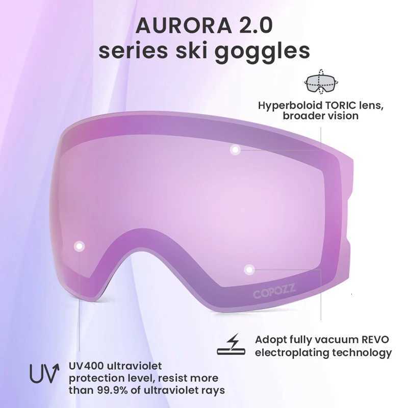 COPOZZ ReplacEMent Ski GoggLEs LEns Anti-fog UV400 Ski Glasses Snow GoggLEs Eyewear LEnses LEns Only K251110