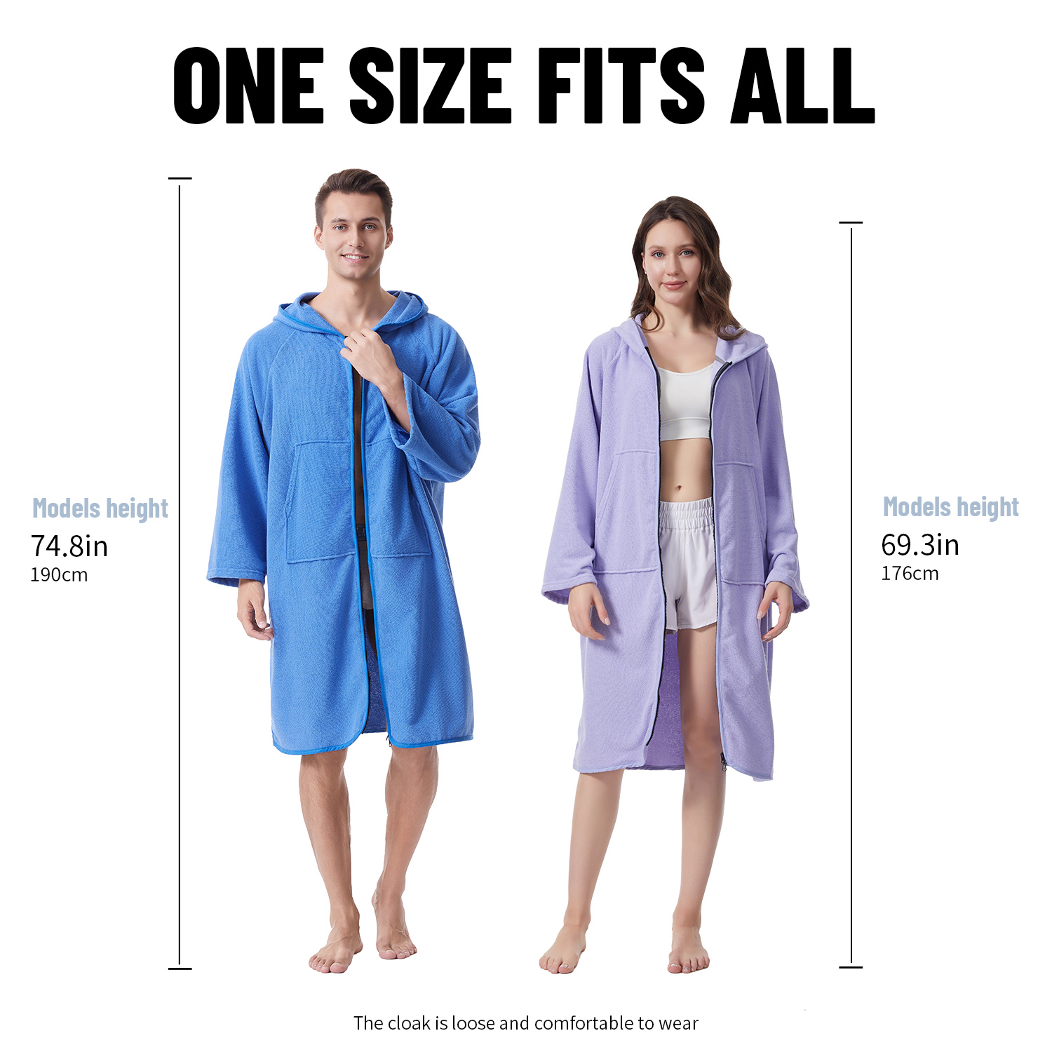 1 Hiturbo Soft Bathrobe Cape: New Adult looped cape (All-polyester)