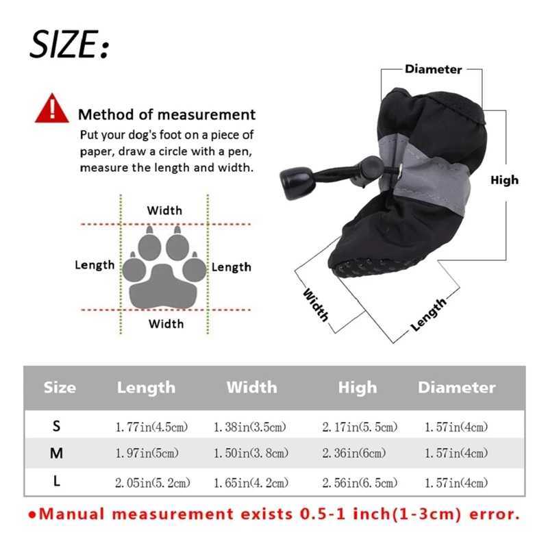 4 waterproof pet dog shoes anti slip rain boots thick and warm suitable for small cats dogs and puppies socks and boots T2504010