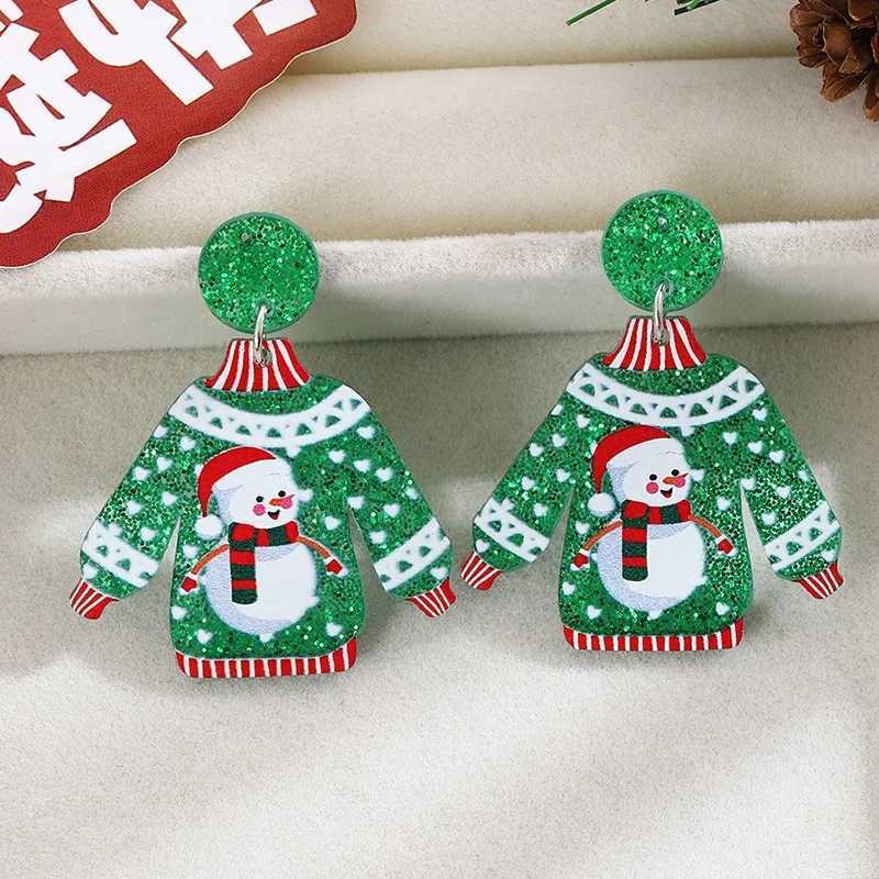 2025 New Christmas Earrings for Women Glitter Alloy Acrylic Lightweight Dangle Earrings Sparkly Merry Christmas Jewelry Gifts J251110