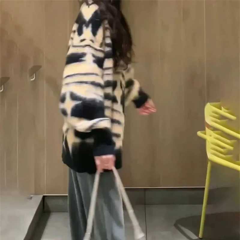 Fashion American Lazy Retro Style Star Pullovers Collision Color Womens Autumn and Winter Trend Versatile Student Knitting Sweaters Y251110