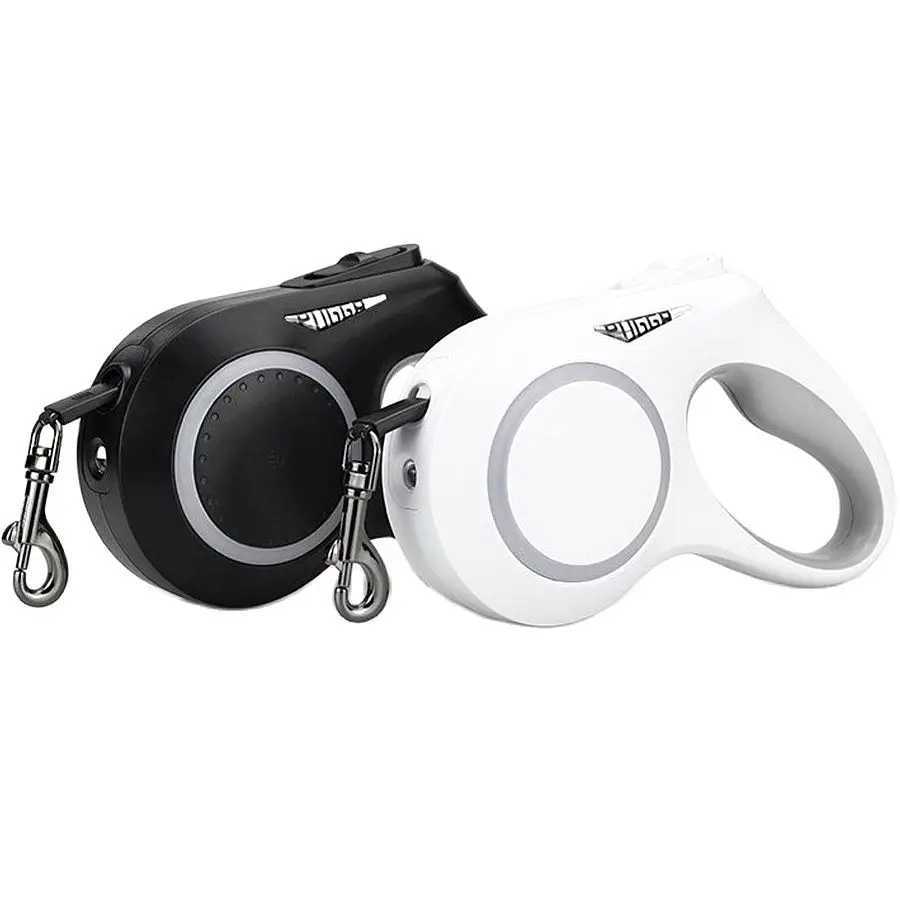 LED Light Dog Leash Auto Scaling Dog Walking Pet Accessories USB Charge Night Walking 5m J251110