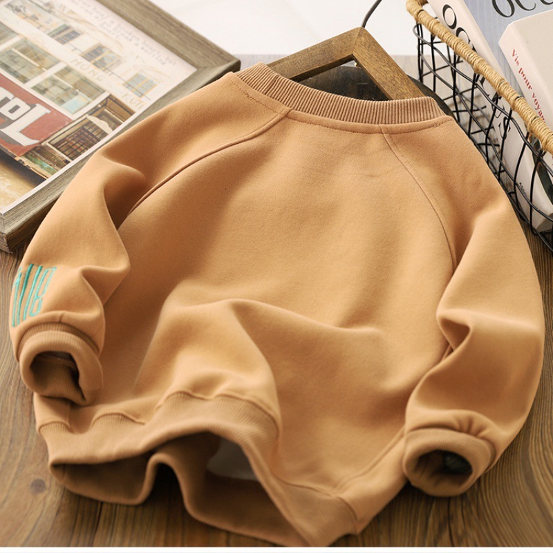 GS- Ddmyshoesvip Spring Hoodie Autumn New Style Middle And Large Children S Long Sleeve Letter Embroidered Top Boys Stylish Coat
