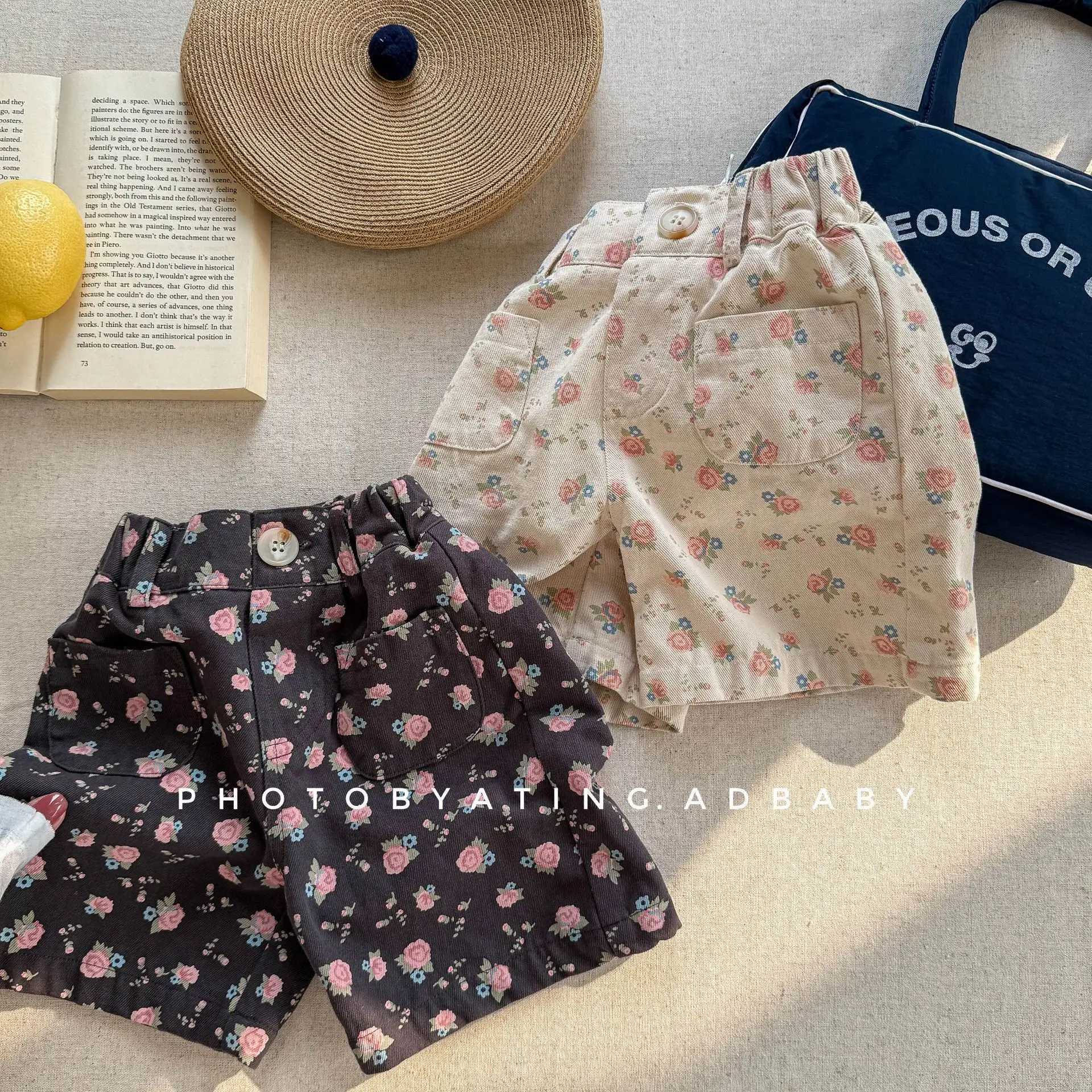 2015 Summer New Childrens Cotton Shorts Girls Flower Shorts Baby Casual Shorts Childrens Printed Pants Childrens Clothing Z250410