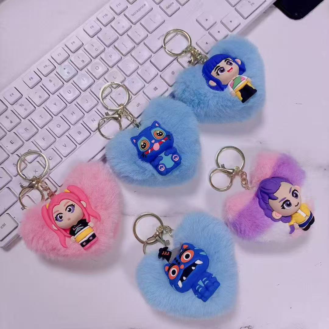 Custom Creative Cute Lovely Kpop Demon Hunters Pendant Keychain Gift For Handbag, Purse, Backpack, Car Keys