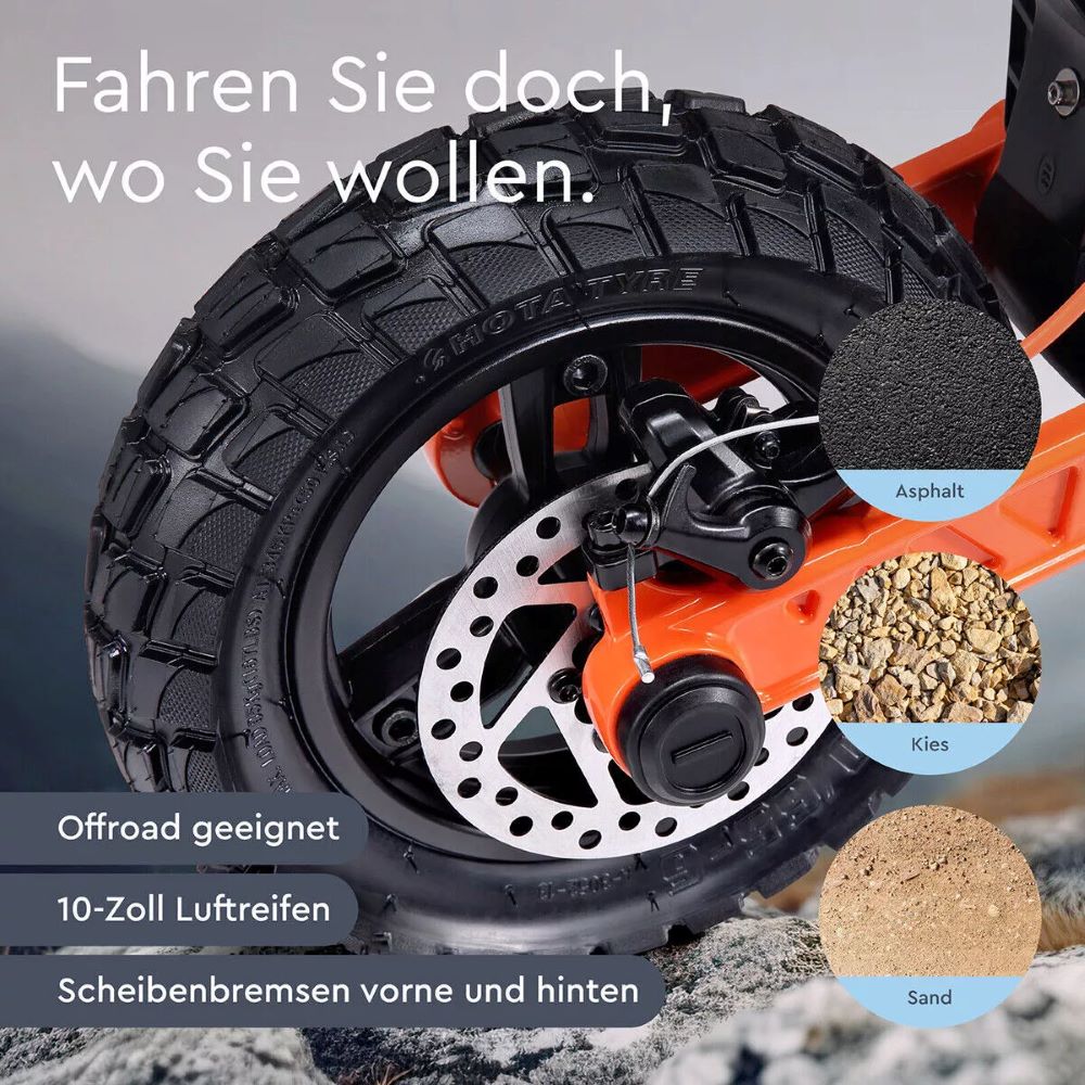 JOYOR S-5-ABE Foldable Off-Road E-Scooter 10 Inch Air Tires 48V 13Ah LCD Display Front Rear Disc Brakes Folding Electric Scooter