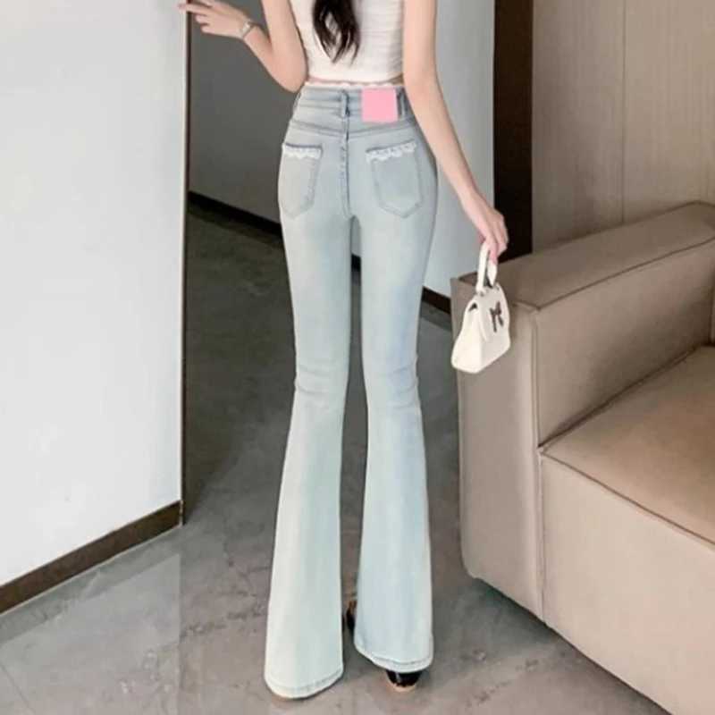 Woman Fashion Daily Designer Y2k Flare Jeans Female High Waist Bell Bottom Pants Girls Stretch Slim Fit Casual Denim Trousers C251110