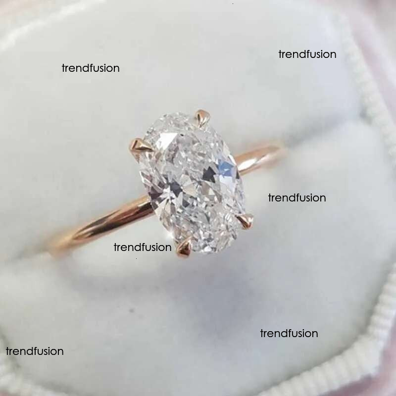Top quality Oval Crystal Cubic Mosan Dia CZ Ring Shiny Gold Color Engagement moissanite Rings for Women Wedding tail Party Gift Fashion Jewelry Z0327